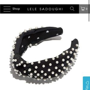 Lele Sadoughi Jet Woven Pearl Headband - Black